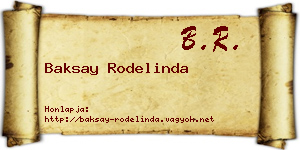 Baksay Rodelinda névjegykártya